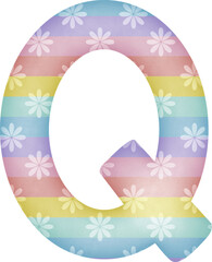 Letter Q with flower pattern