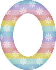 Letter O with flower pattern