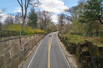 Road going through Central Park 