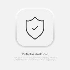Shield icon. Shield with a checkmark symbol. Protection icon concept. Vector EPS 10