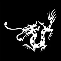 Chinese dragon silhouette illustration vector.