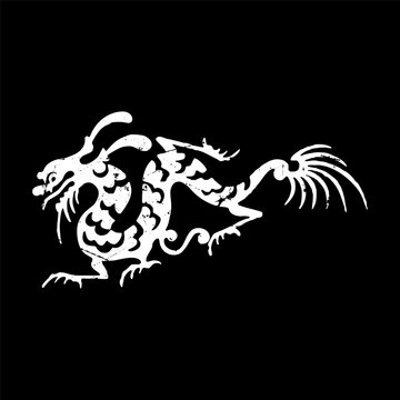 Chinese dragon silhouette illustration vector.