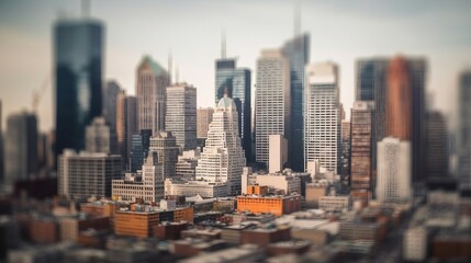Fototapeta premium Panoramic view of a large city. Modern futuristic city with skyscrapers and towers.