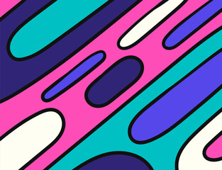 vector doodle freeform flat geometric and black border outlines for banner, publication, social media background