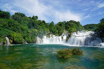 scenic waterfall in krka national park