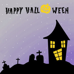 halloween background with house