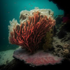 vibrant coral growing on a rock similar to inspiration 