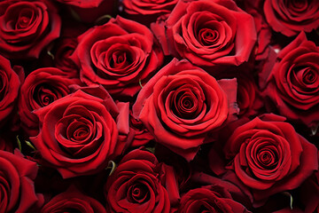 Red Roses close up Background Generative AI