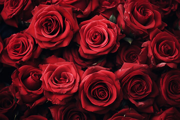 Red roses Background Generative AI