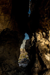 Cactus island in the salar de uyuni in the bolivian altiplano