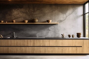 minimalist kitchen in luxury home, Generative AI