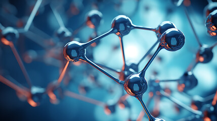 Science Molecule, Molecular DNA Model Structure.Created with Generative AI technology.