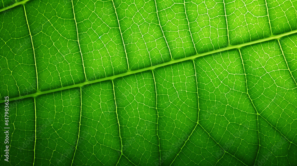 Poster green texture of leaves. created with generative ai technology.