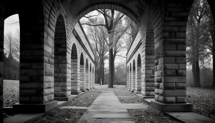 Ancient architecture and Christianity blend in this famous monochrome monument generated by AI