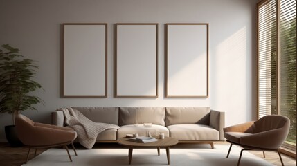 Modern style living room with picture frame