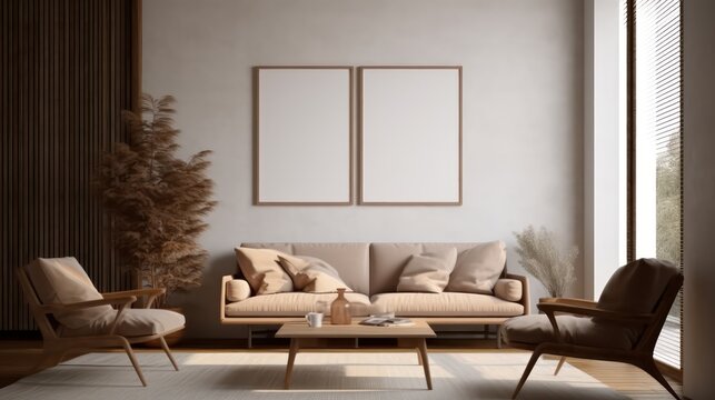 Modern style living room with picture frame