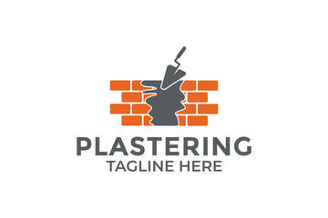 Brick Wall Plaster Logo Icon Vector Template Illustration