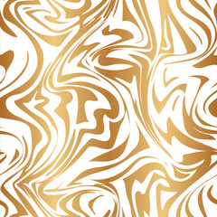 Gold abstract seamless pattern. Golden background. Repeated marble effect. Border fluid stains. Repeating delicate splash texture. Repeat elegant liquid design wallpaper, prints. Vector illustration