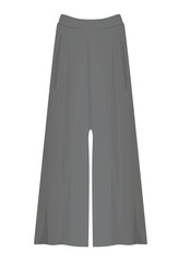 Grey wide pants. vector illustration
