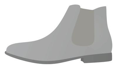 Grey man ankle shoe. vector illustration