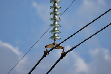 power line pylon holding electric cables