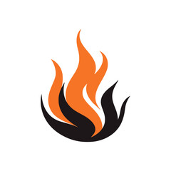 Fire Flames in scarlet style on a white background. Flat fire. Fire sign. Vector illustration