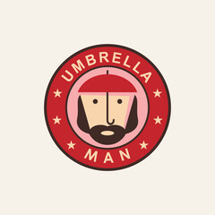 Umbrella man character logo, perfect for branding, icon, symbol or graphic needs.