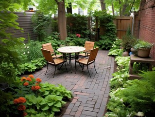 Fototapeta na wymiar Summer outdoor garden, mansion garden design, backyard, summer garden, garden full of greenery, garden landscaping design