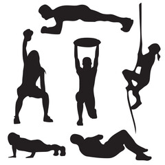 silhouette of a person exercising