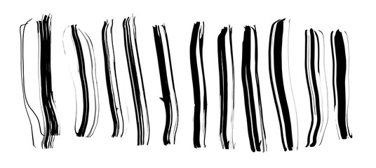 Art Ink Black brushstroke painting smear ink, line blot flourish. Abstract stain on white background.