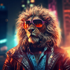 Epic Cyberpumk Leon Neon Retro Wave Style