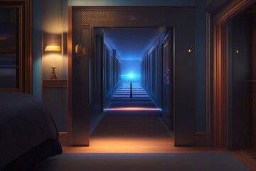 door to the opposite world. ai generation