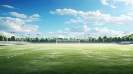Football ,soccer, pitch with grass pattern.3d rendering