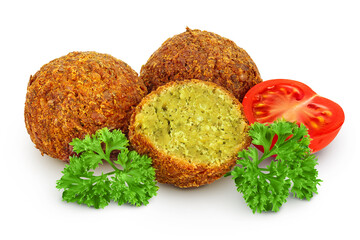 falafel ball isolated on a white background with full depth of field