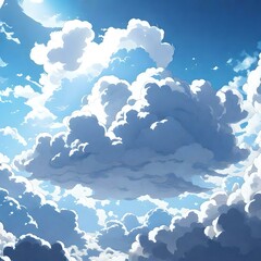 Fototapeta na wymiar cloudy sky anime style