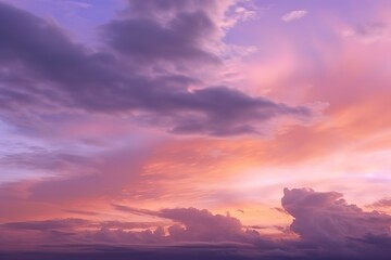Fototapeta na wymiar a beautiful calming sunset with purple clouds. AI Generated