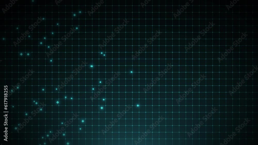 Poster square grid for futuristic and technological video. 4k abstract background animation with digital te