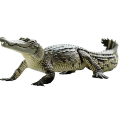 Fototapeten crocodile isolated on white. generative AI © willy