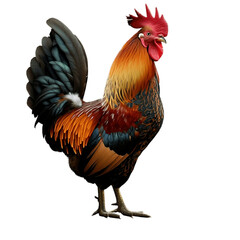 rooster isolated on white background. generative AI