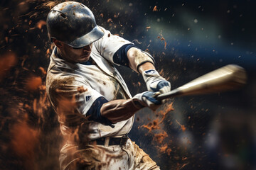 Graphic sketch of a baseball player in motion. 
