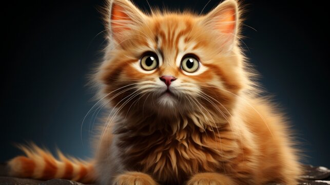Portrait photo of a beautiful cat photo. Created with generative AI.