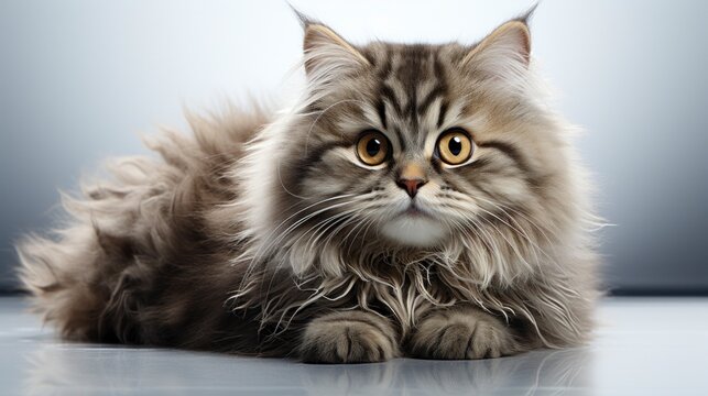 Portrait photo of a beautiful cat photo. Created with generative AI.