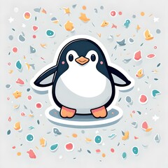 penguin with hearts generated by AI