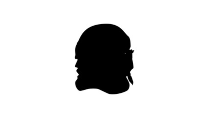 Bearded biker man silhouette