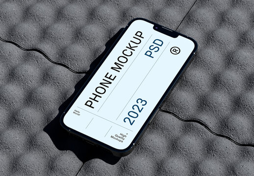 Phone on Tile Mockup