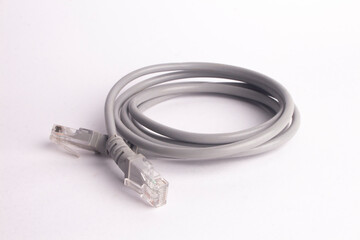 Fototapeta premium lan cable isolated on white background