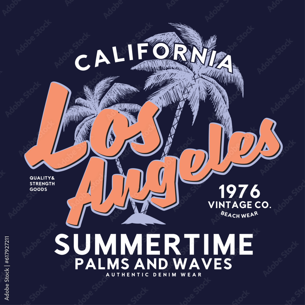 Poster tee print design with palm tree sketch as vector