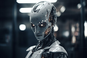 Fototapeta premium artificial intelligence humanoid robot