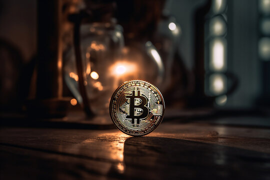 small bitcoin close up image