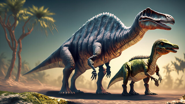 A ai portrait of dinosaur family